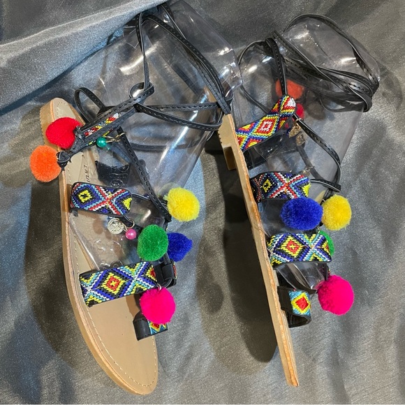 Chinese Laundry Posh Leg-Tie Pom Sandal - Picture 6 of 10